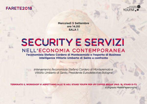 Locandina "security e servizi nell'economia contemporanea"